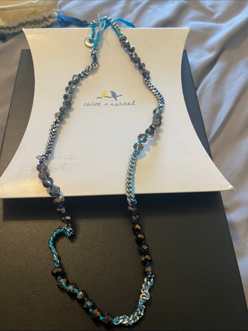 Chloe + Isabel Gunmetal and Bright Blue Beaded Necklace or bracelet